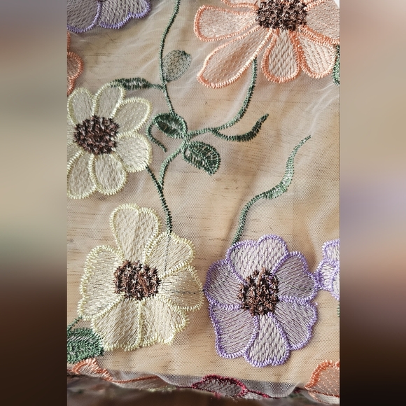 Denim Floral Maxi Shirt fits like L/XL - Picture 11 of 11